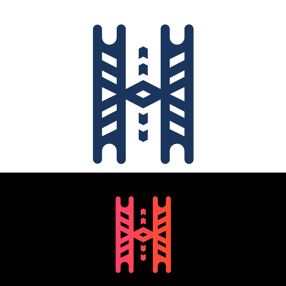 Abstract Letter H Road Filmstrip Logo - Geometric Highway Media Vector Icon (Exclusive)
