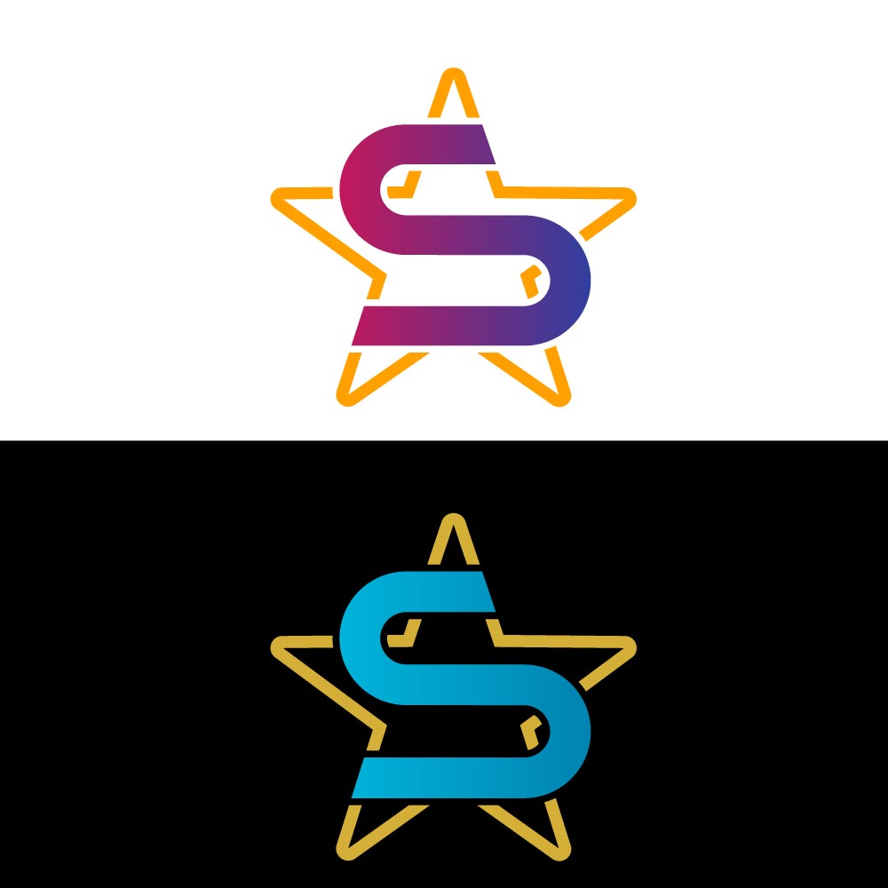 Abstract Letter S Star Logo - Modern Geometric Monogram Success Vector Icon