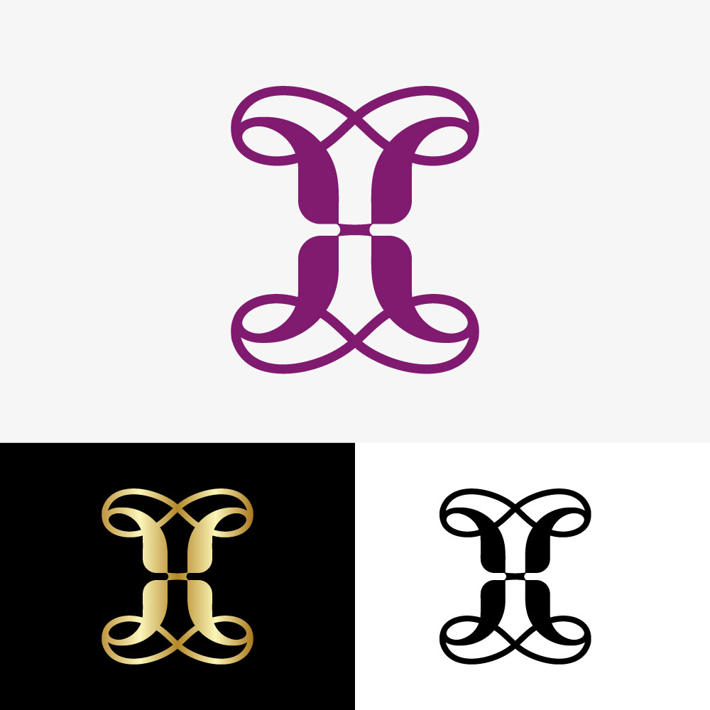 Luxury Ornamental Letter H X Logo - Elegant Symmetrical Monogram Vector Design (Exclusive)