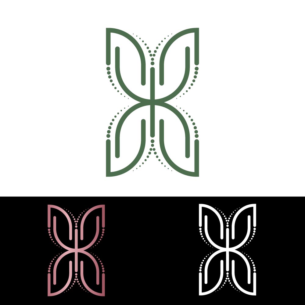 Minimalist Leaf Butterfly Letter X Logo - Elegant Eco Wellness Monogram Vector (Execlusive)