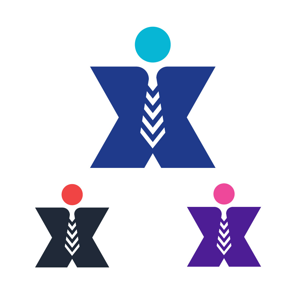 Abstract Letter X Businessman Leadership Logo Icon