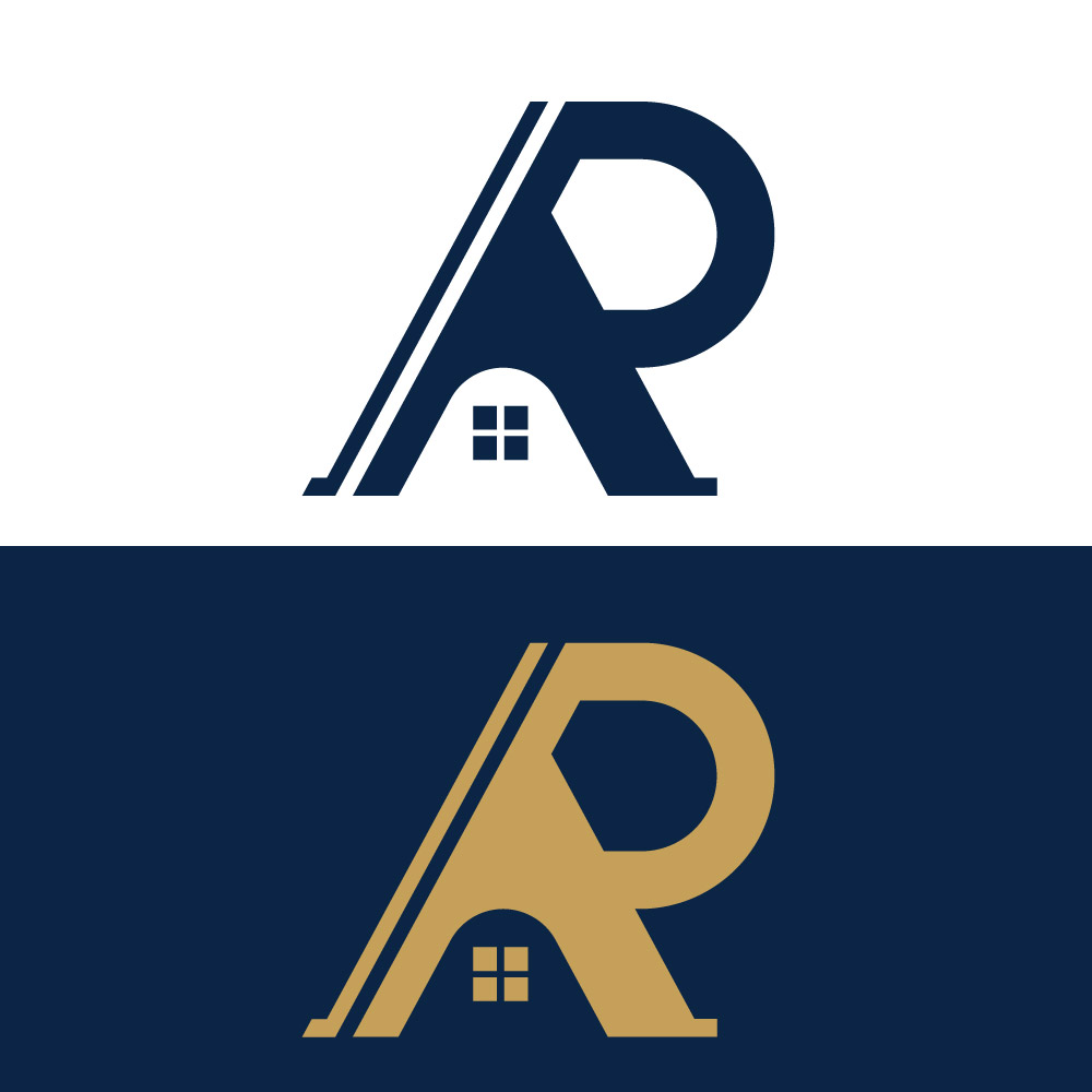 AR Logo — Real Estate Lettermark, House Window Property Identity Vector