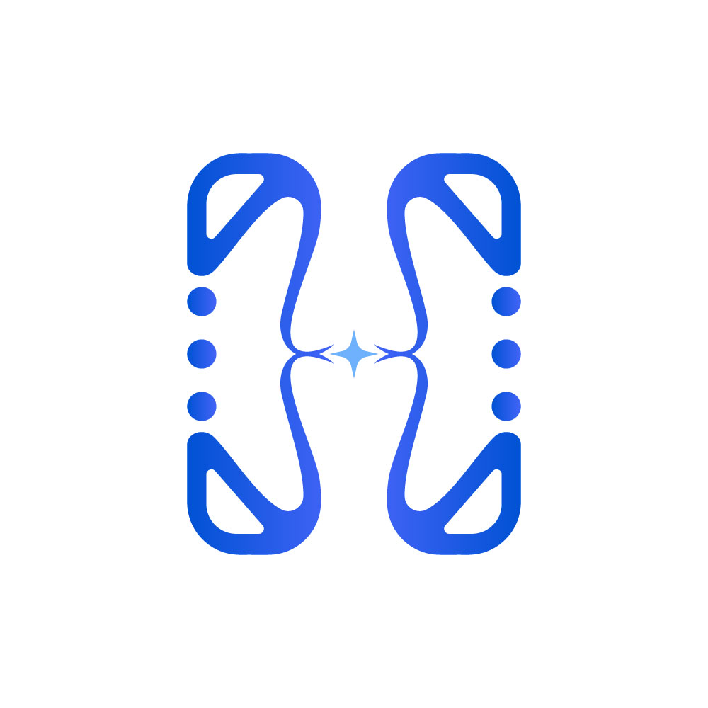 Modern Letter H Tech Logo with Sparkle and Dots Vector