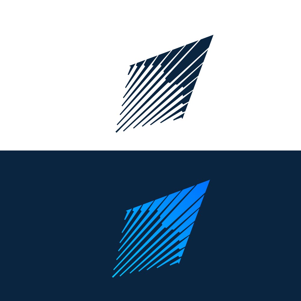 Modern Geometric Stripe Logo - Abstract Tech Forward Data Emblem Vector