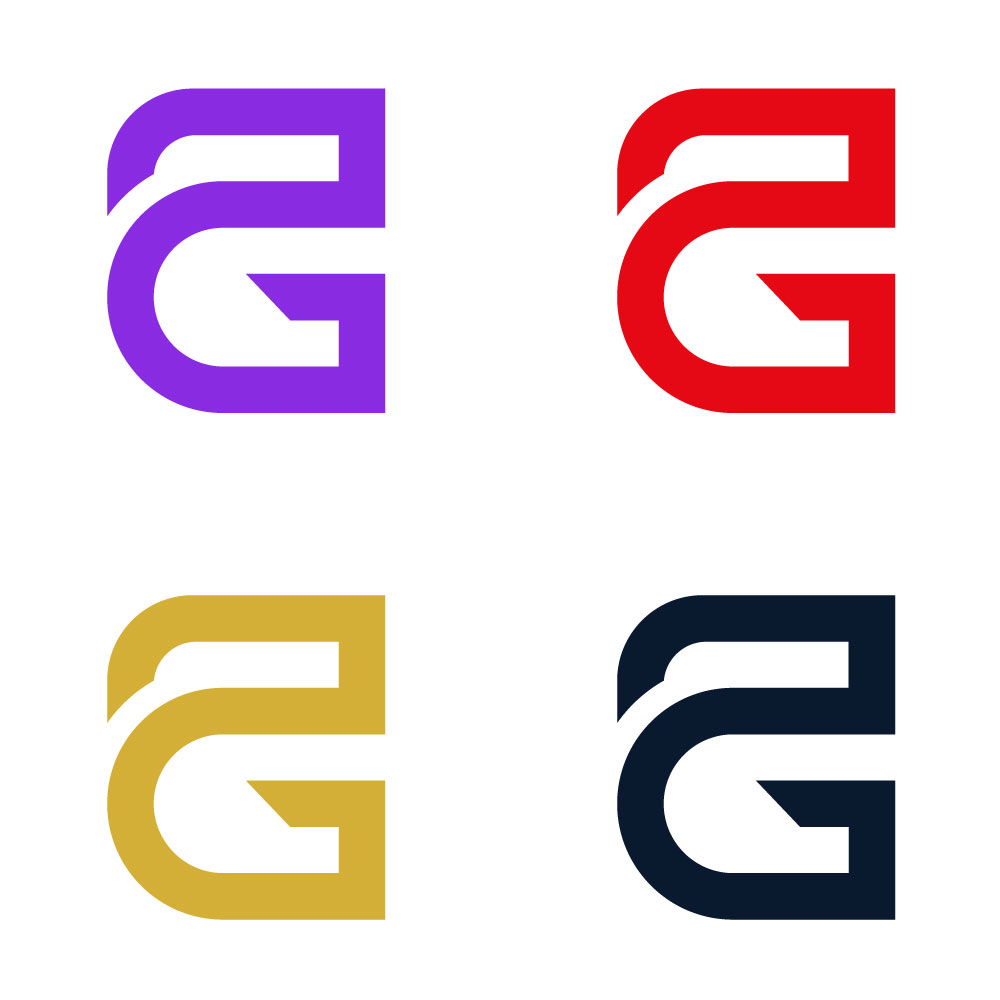 Modern Geometric Letter G Red Monogram Logo Icon