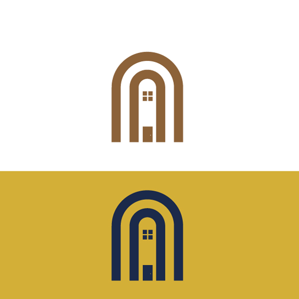 Minimalist Arch Home Logo Design Vector