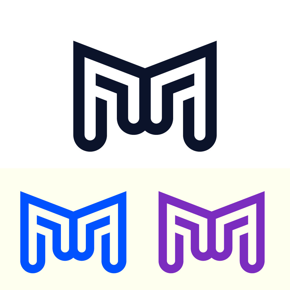 Modern Letter M Logo Design, Abstract Geometric Monogram Vector Template