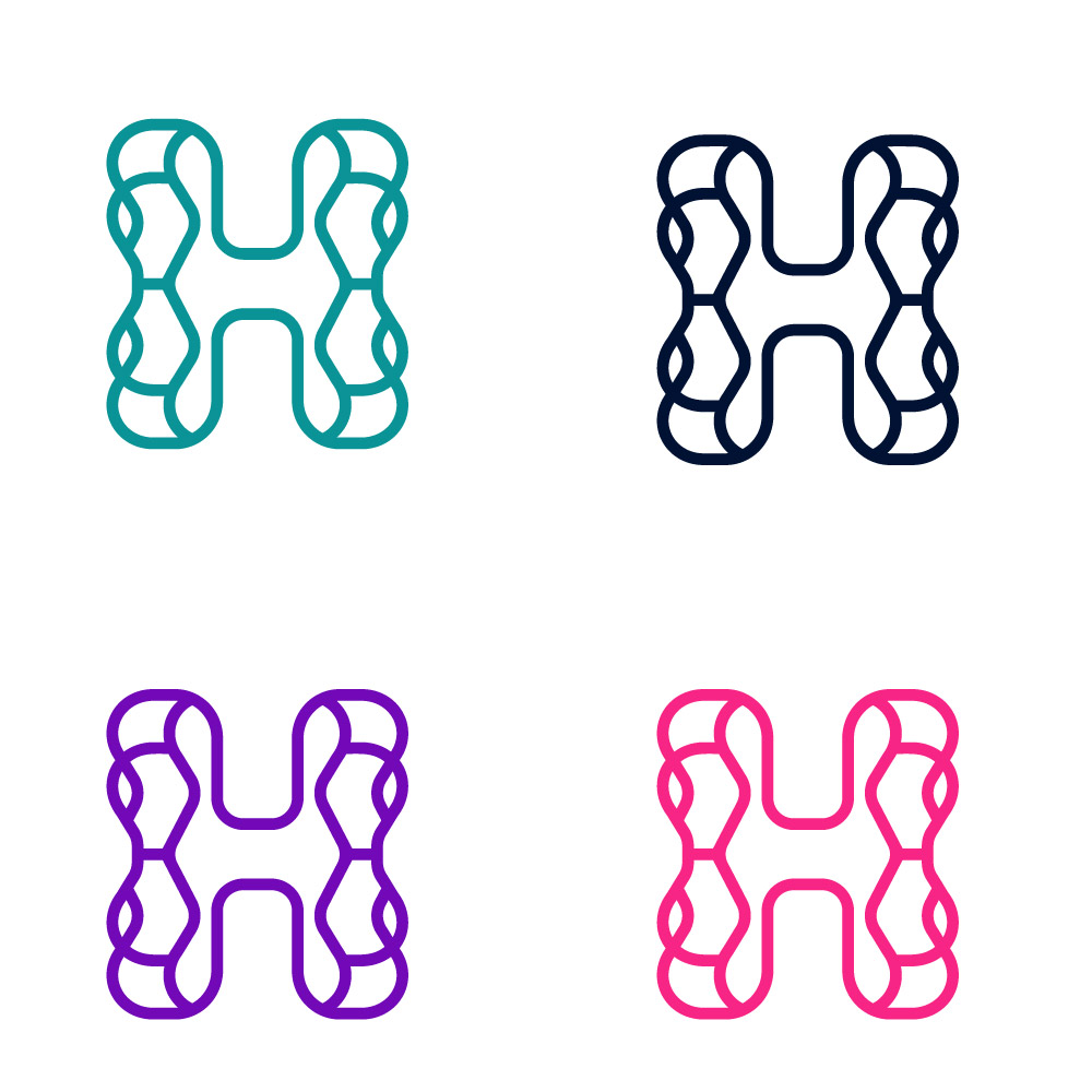 Modern Letter H Logo Design, Abstract Line Art Ribbon Monogram Vector Template